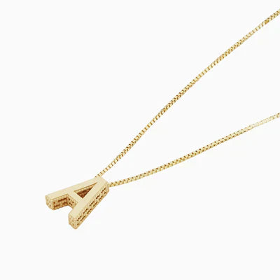 Love letter initial necklace | White Gold