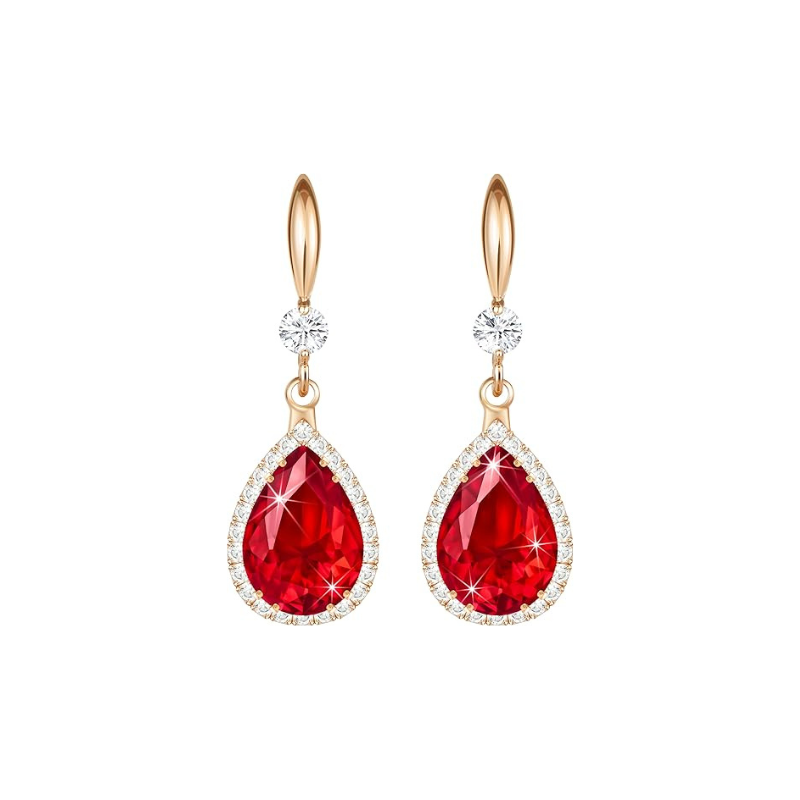 Ruby Teardrop Earrings | Rose Gold