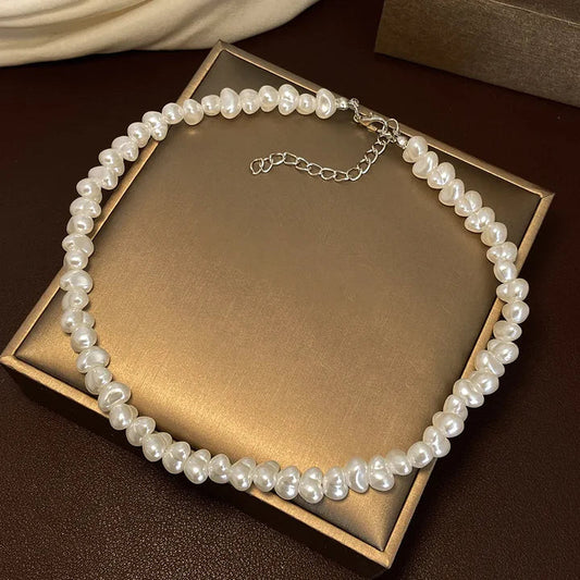 Halo Pearl Necklace | White Gold