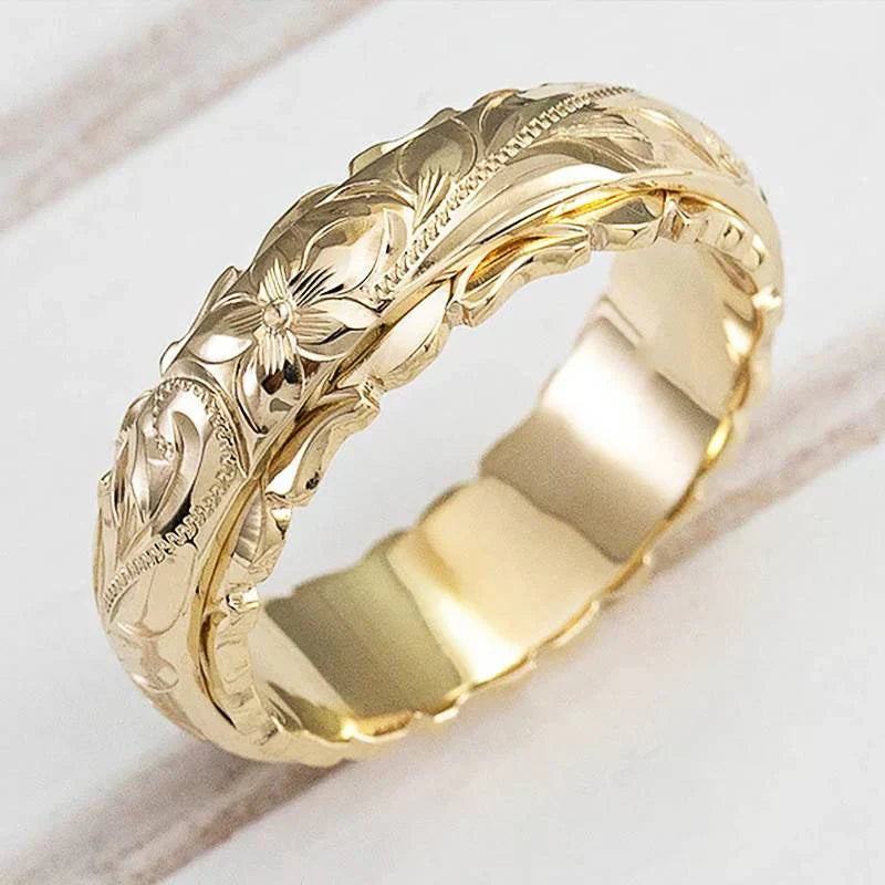 Antique Gold Flower Ring | Gold